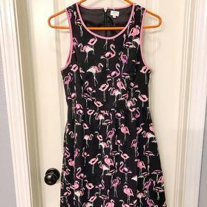 Crown and Ivy flamingo print sheath dress